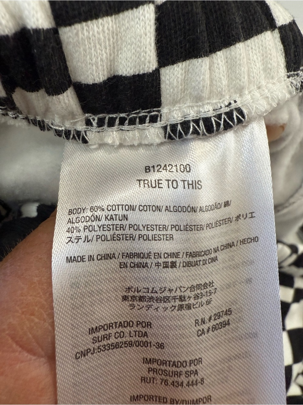 Volcom NWT Black & White Checkerboard Jogger Pants In size medium - Picture 16 of 16